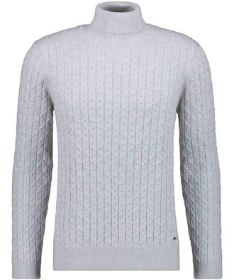 Ragman Rundhalspullover RAGMAN, Herren, Gr. 56, grau (hellgrau), 95% Baumwolle 5% Kaschmir, ohne Ausschnitt, Pullover Rundhalspullover