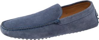 Tod's Tods Blue Suede Slip On Loafers