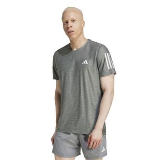 adidas Mens adidas Own The Run Short Sleeve T-Shirt - White Melange/Grey Size XXL