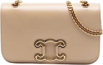 Celine Pre-owned Vintage Crossbody Tas - Dames - Vintage Schoudertas - Beige - ONE Size - Leer - Vintage