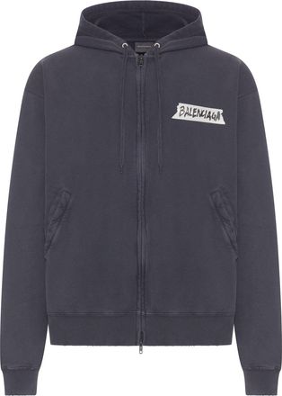Balenciaga MENS MASKING TAPE OVERSIZED ZIP-UP HOODIE - Balenciaga - Man