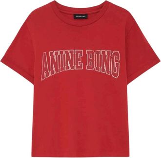 Anine Bing Tops, Dames, Rood, S, Katoen, Shelley Tee