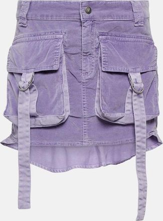 Blumarine Velvet cargo miniskirt