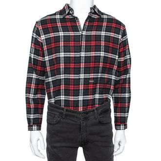 Dsquared2 Red & Grey Cotton Checked Flannel Shirt
