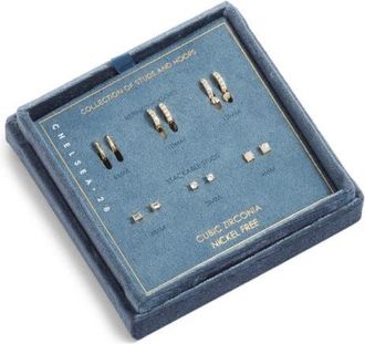 Chelsea28 Set of 6 Opal & Cubic Zirconia Earrings in Clear- Opal- Gold at Nordstrom