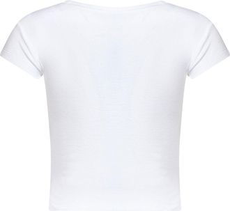 Vivienne Westwood Womens Cropped Ribbed Jersey T-Shirt White Viscose T-Shirts & Jerseys