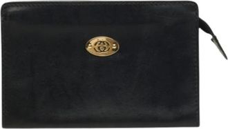 Gucci Pre-owned Card Case - Dames - Vintage Accessoires - Zwart - ONE Size - Leer - Vintage