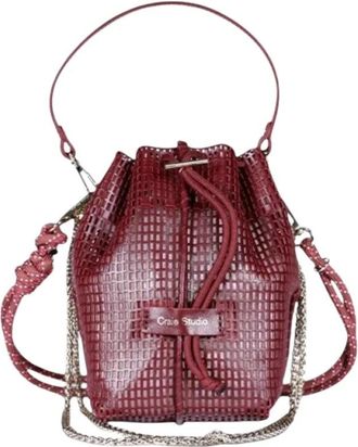 CRAIE STUDIO Bibi Mini Bucket Bag - Dames - Schoudertassen - Rood - ONE Size - Leer - Tassen