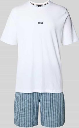 HUGO BOSS Regular Fit Pyjama aus Baumwoll-Mix Modell CHRIS PATTERN S SET in Hellblau, Gr&ouml;&szlig;e XXL