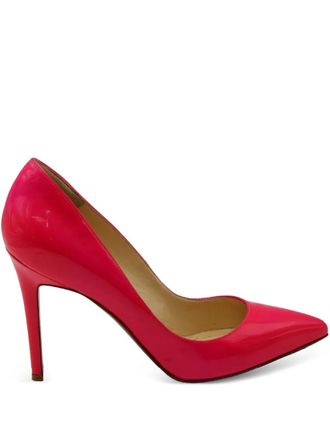 Christian Louboutin Kate patent-leather pumps - women - Leather/Patent Leather/Leather - 37.5 - Pink