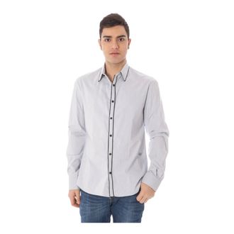 Costume National Casual Shirts, male, Blue, XL, Blue Long Sleeve Shirt Italian Collar