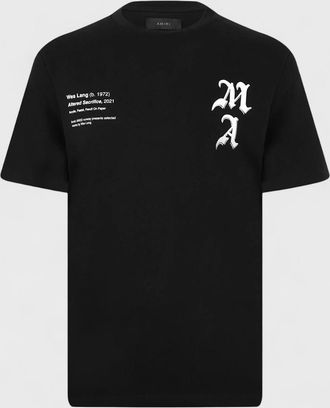 Amiri Mens Wes Lang Checker Skull T Shirt Black - Size: 36