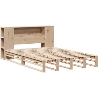 vidaXL Cama Con Estanter&iacute;a Sin Colch&oacute;n Madera Maciza 160x200 Cm Vidaxl