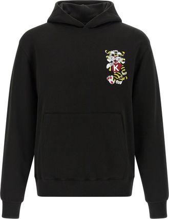 Kenzo Black Embroidered Graphic Hoodie