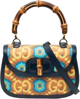 Gucci Pre-owned Handbags, female, Multicolor, Size: ONE SIZE Pre-owned Bamboo PVC Leather 2way Handbag