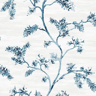Ballard Designs Branches Wallpaper - Blue - Ballard Designs