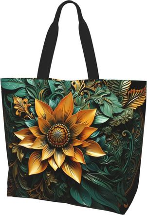 Generic Carved Flower Shopping Bag Lightweight Shoulder Bag Eco Friendly Shopping Bags For Daily Use Beach Camping