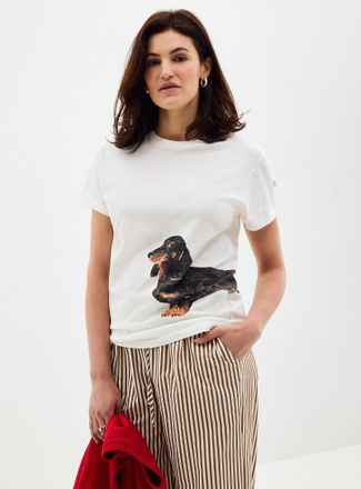 Nach Bijoux Womens Watercolour dachshund T-shirt