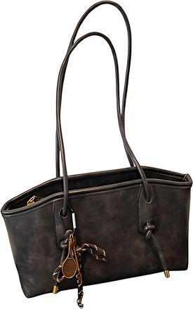 Generic Classic Shoulder Bag for Women, Retro Handbag with Exquisite Pendant, Hobo Tote Bag with Zipper, Soft PU Design, Applies to Work and Daily Outings (bl