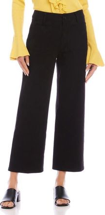 Karen Kane Lauren Patch Pocket Crop Wide Leg Pants in Black at Nordstrom, Size 14P