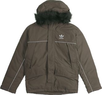 adidas originals Mens Leisure Sports Windproof Ultra Warm Hooded Down Jacket Brown FL1418