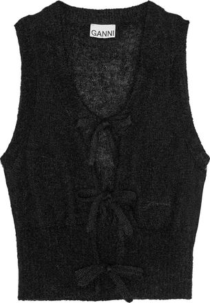 Ganni Canotta con nodo - Nero