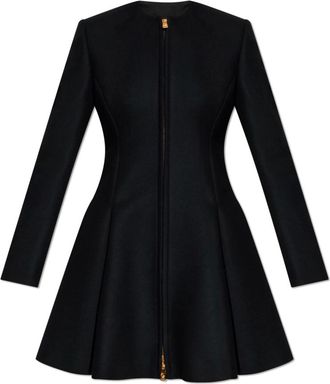 Versace Jassen, Dames, Zwart, XS, Wol, Wollen jas