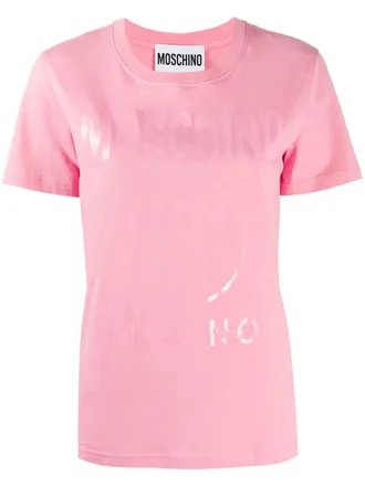 Moschino T-shirt met logoprint - Roze