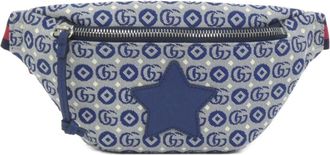 Gucci Blue White Jacquard Cotton Fanny Pack (Pre-Owned)
