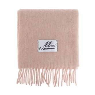 スカーフ MARNI PINK WOOL SCARVES Marni Wool Blend Scarf with Logo