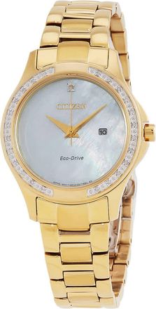 Citizen Eco-Drive Crystal Mother of Pearl Dial Ladies Watch EW2642-59D