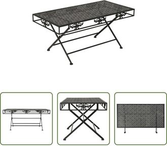 vidaXL vidaXL Tavolo vintage - Tavolino da Salotto Pieghevole Vintage Metallo 100x50x45cm Nero