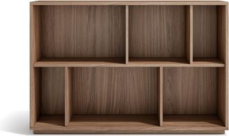 HERDASA Estanter&iacute;a Librer&iacute;a, Colecci&oacute;n Nack, Con 2 Niveles De Altura En Melamina Color Nogal Velmore