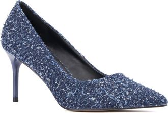 New York & Company Belle Reptile Embossed Pump in Navy Boucle at Nordstrom Rack, Size 7.5