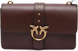Pinko Love One Classic Schoudertas - Dames - Schoudertassen - Bruin - ONE Size - Leer - Tassen