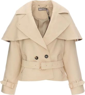 Urban Code Trench Jas met Afneembare Cape - Dames - Trenchcoats - Beige - S - Katoen - Jassen