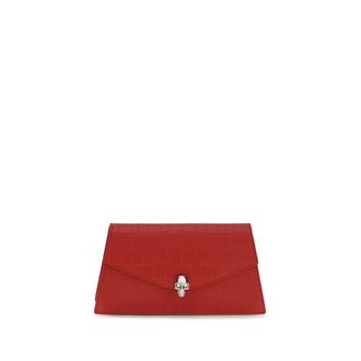 Alexander McQueen Red Calf Leather Bos Taurus Clutch Womens Bag