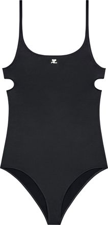 Courr&egrave;ges Minimalist Black Cut-Out One-Piece Swimsuit
