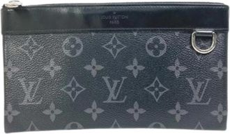 Louis Vuitton Tweedehands Canvas Louis Vuitton tassen - Heren - Vintage Clutch - Zwart - ONE Size - Vintage