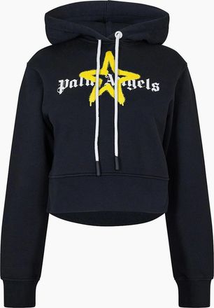 Palm Angels Womens Palm Star Hoody - Black - Size: 18