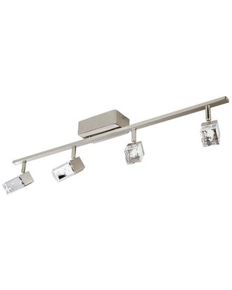 Eglo Eglo Cantil 4 Light Integrated Led Fixed Track Light With Matte Nickel Finish & Clear Adjustable Lamp Heads