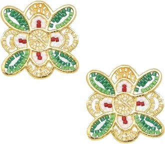 Mishky Womens Fleur Earrings In Gold Multi