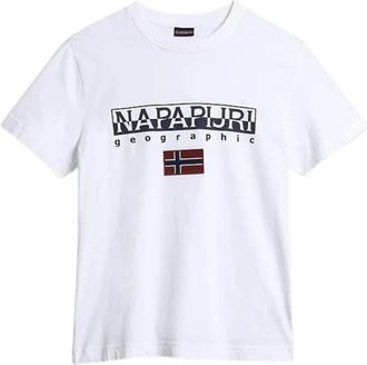 Napapijri T-Shirts - Heren - T-shirts - Wit - 2XL - Katoen - Tops
