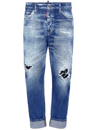 Dsquared2 distressed cropped jeans - men - Cotton - 52 - Blue
