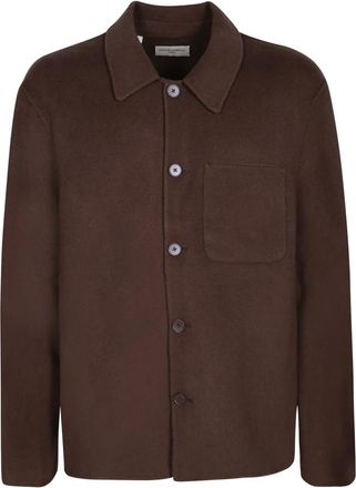 Officine G&eacute;n&eacute;rale Hamilton Overshirt - Heren - Zomerjassen - Bruin - XL - Wol - Jassen