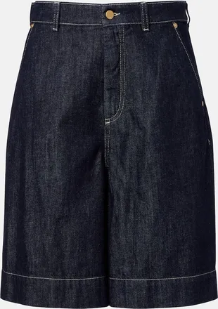 Max Mara Quadro denim Bermuda shorts