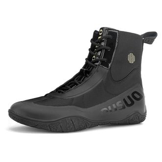 Generic Wrestling Boxing Boots for Men High Top Breathable Lightweight Non-Slip Competition Training Fitness Sneakers,Black,8.5 UK