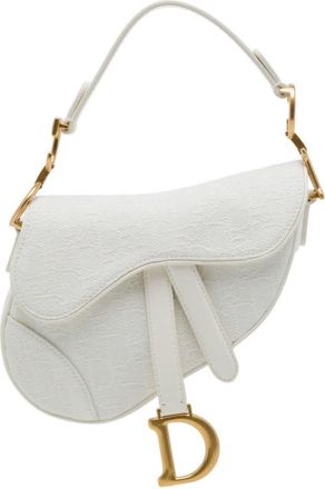 Dior Pre-owned Dior Mini Oblique Embroidered Canvas Saddle Bag Ladies 970POVT0QV6LENLO