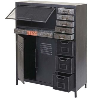 Hhg Credenza cassettiera sideboard vintage industriale HHG 520 metallo zinco