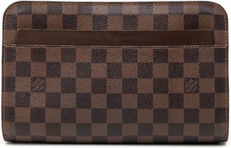 Louis Vuitton Pre-owned Clutches, female, Brown, Size: ONE SIZE Pre-owned Vintage Damier Ebene Canvas Clutch Wallet